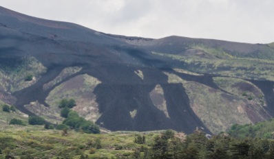 Where the lava flowed during the last big eruption